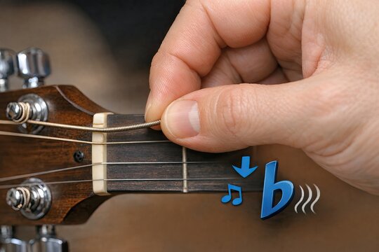 Close-up of a hand holding a guitar string with the letter D, great for music-related concepts or alphabet-themed designs