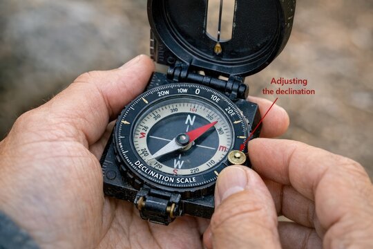 A person holds a compass in their hand, ready for navigation