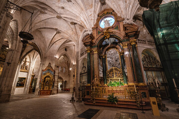 Fototapeta premium Interior view from the Cathedral of Santa Maria and San Julian in Cuenca, beautiful town in the Castilla La Mancha region of Spain.