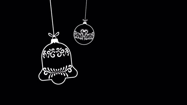 Looping alpha channel star shape christmas bauble with hand drawn decoration video. Merry christmas motion animation bauble to use for christmas greetings, xmas, winter holiday, new year projects. 