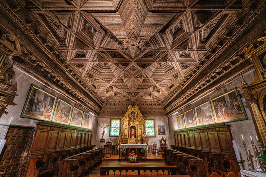 Interior view from the Cathedral of Santa Maria and San Julian in Cuenca, beautiful town in the Castilla La Mancha region of Spain.