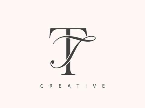 initial TT wedding monogram modern letter logo