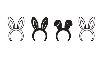 Fototapeta premium Set of cute bunny ear headbands for easter costumes and festive celebrations