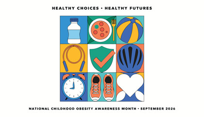 Healthy choices healthy futures infographic promoting active childhood obesity awareness month