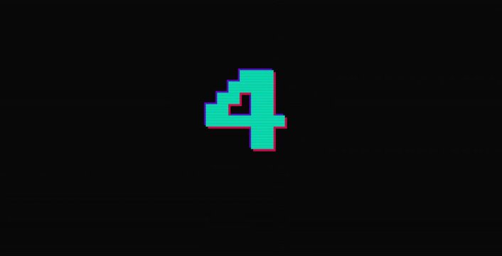 Pixelated New Year 2027 Countdown Animation with Retro Digital Numbers.