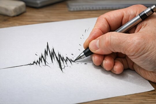 A person is writing on a piece of paper with a pen, great for illustrating creativity and inspiration