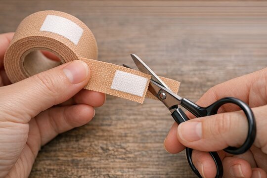 A pair of hands holding a pair of scissors