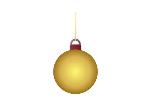 Bola de decoraci&oacute;n navide&ntilde;a dorada colgando