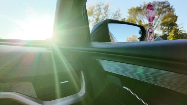 Driving Through a Detroit Neighborhood at Golden Hour