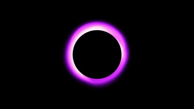 Purple circle eclipse energy loader spinning loop animation on black background
