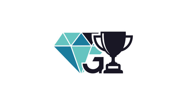 Achievement symbol featuring diamond and trophy cup.