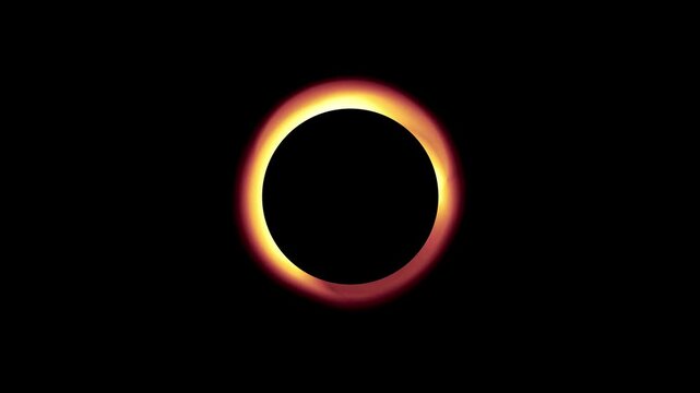 Orange circle eclipse energy loader spinning loop animation on black background