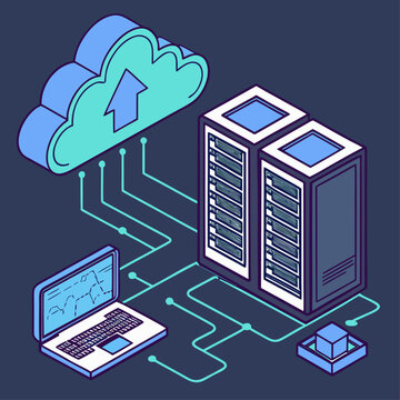 cloud computing concept with laptop