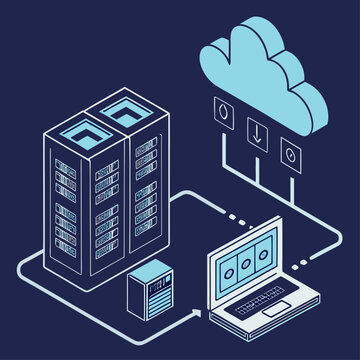cloud computing concept with laptop