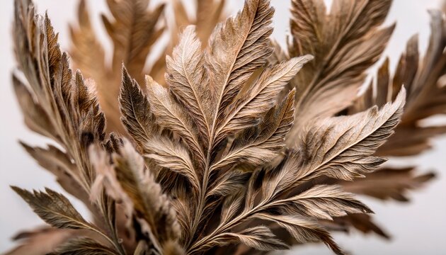 close up of a dried mugwort plant showing its fibrous leaf texture