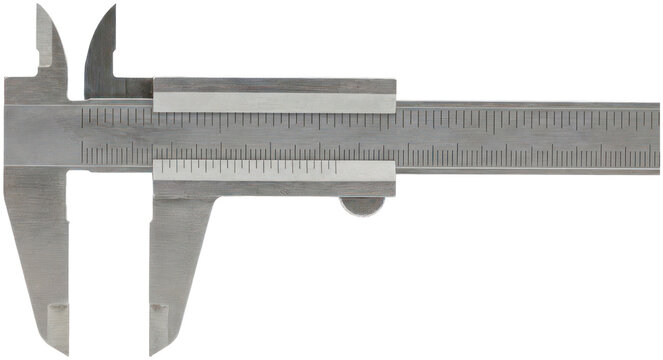 Precision stainless steel vernier caliper tool.