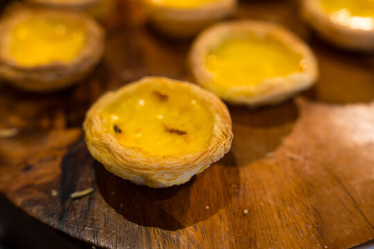Dessert egg tart or portugal egg tart sweet custard cream