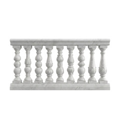 Fototapeta premium Silhouette of a Marble Balustrade with Ornate Spindles on a Black Background for Elegant Architectural Design