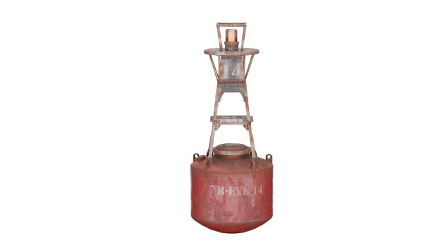 3d rendering river buoy in harbor setting