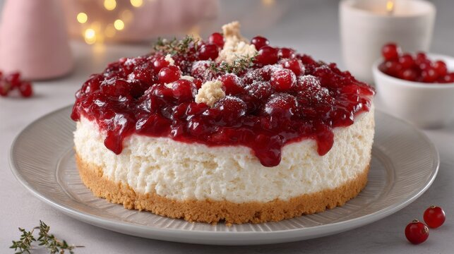 Delicious Berry Topped Cheesecake with Graham Cracker Crust