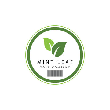 Leaf mint logo vector template