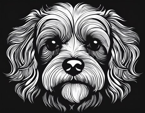 havanese dog head silhouette