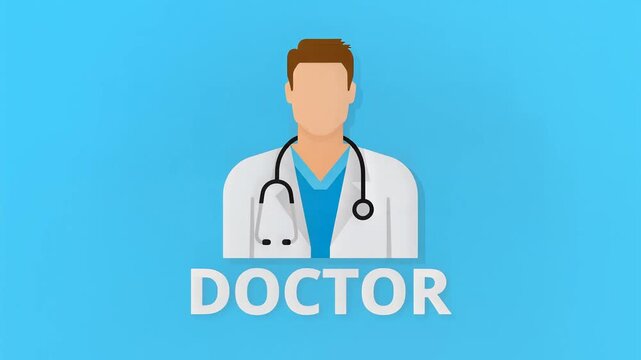 Male Doctor Avatar with Stethoscope for Medical and Healthcare Illustration