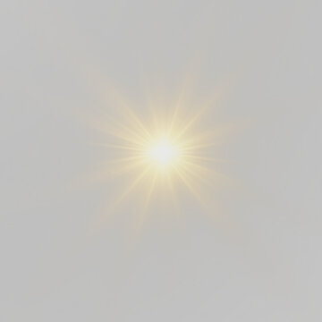 Shimmering gold star effect with radiant beams and glittering particles creates a fantasy atmosphere. Soft reflections add visual depth.