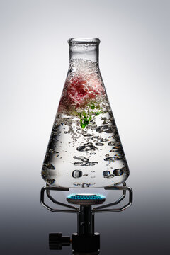 Experiment with liquid in a laboratory setup