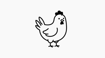 Fototapeta premium Simple stylized chicken illustration on a plain background