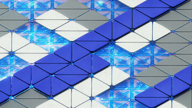 Triangular Data Tiles Digital Network Pattern