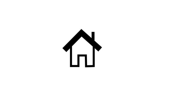 Set of linear house icons with different line weights.Home icon or symbol for web site.
