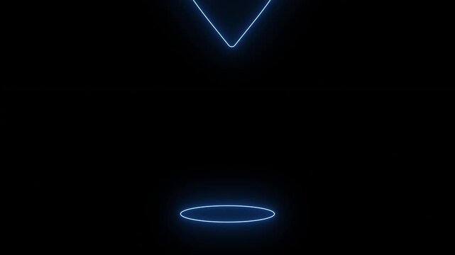 Glowing Blue Neon Map Pin Location Pointer Animation on Black Background Loop