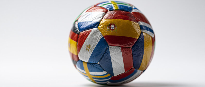 Soccer ball with flags of the world countries