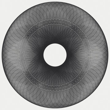 Guilloche engraved line pattern in charcoal