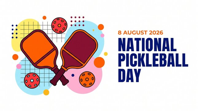 National pickleball day celebration vector illustration