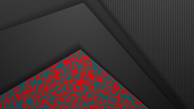 Abstract pixel art pyramid with red and teal colors