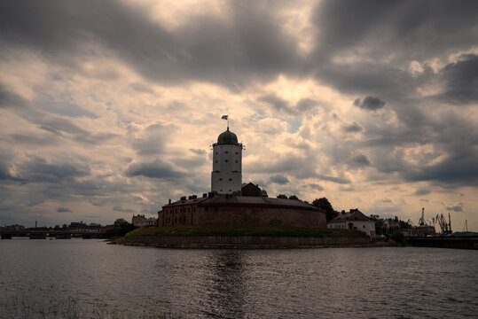 Ancient Vyborg fortress featuring Olav's Tower in Vyborg town, Leningrad region, Russia