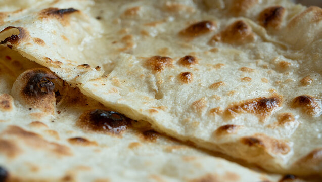 Indian Flat Bread Closeup. Traditional Flatbread