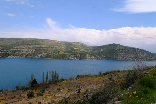 The Euphrates River; a view of the Euphrates in Nizip.
