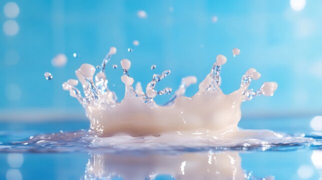 Dynamic Water Splash Crown Formation Frozen in Time.