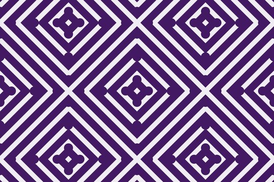 Violet geometric seamless pattern, kaleidoscope zigzag stripes