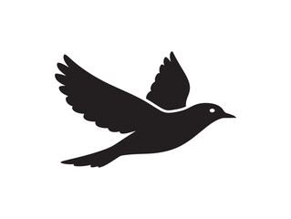 Fototapeta premium Flying bird silhouette icon. Minimalist avian shape for nature and freedom design projects.
