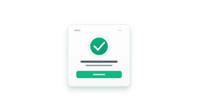 Animasi Ui Modal Success Card Reveal 4K Motion Graphic Animation | Seamless Loop