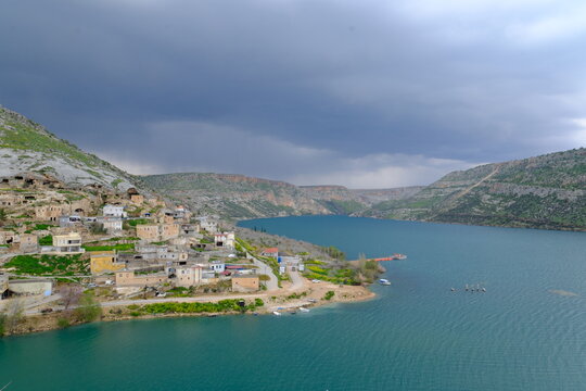 The Euphrates River; a view of the Euphrates in Nizip.

