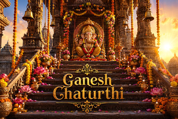Obraz premium Shree Ganesh, Ganpati Bappa, Ganesh Chaturthi, Vinayaka Chaturthi, Ganesh Jayanti, Sankashti Chaturthi and Anant Chaturdashi – Sacred Hindu Celebration