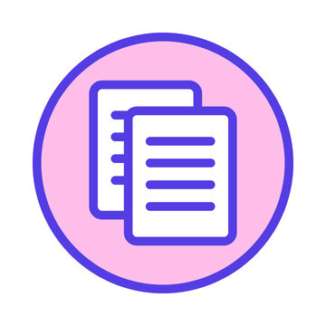 Flat design vector icon representing documents or copy paste action transparent background