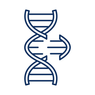 Line icon illustration of dna strand being edited with scientific gene modification technology transparent background