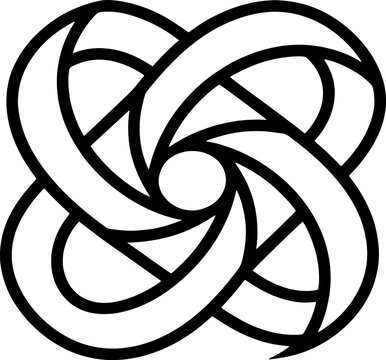 Celtic knot intricate interwoven swirls abstract pattern vector symbol interlocking endless loops circular design.