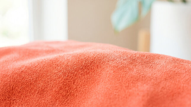 Suede leather surface fuzzy texture in a bright interior setting  